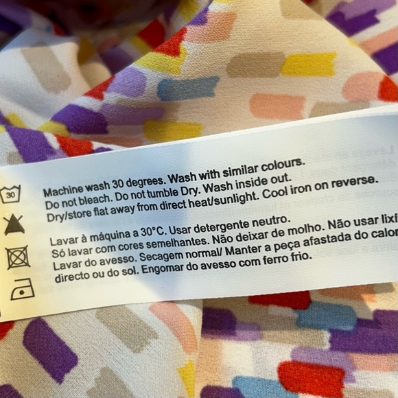 ANTHROPOLOGIE Traffic People Elegant Summer Dress Tie Front Size Small Geometric - Picture 10 of 10